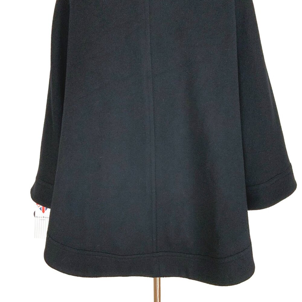 New Helene Berman London Black Wool Cashmere Poncho Cape Sz M - Picture 11 of 16